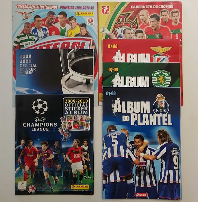 Cadernetas vazias cromos futebol Panini Topps Mundial Euro etc.