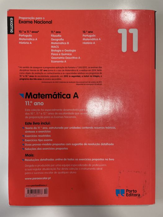 Preparação exame nacional matemática A