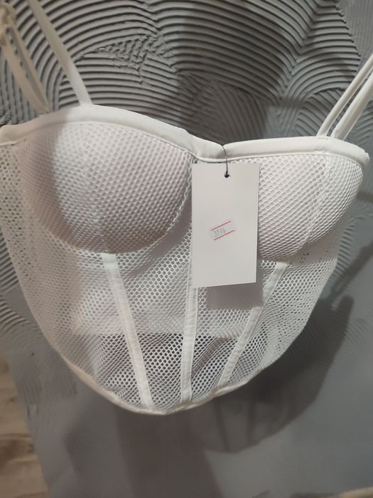 Gorset bialy siateczka nowy