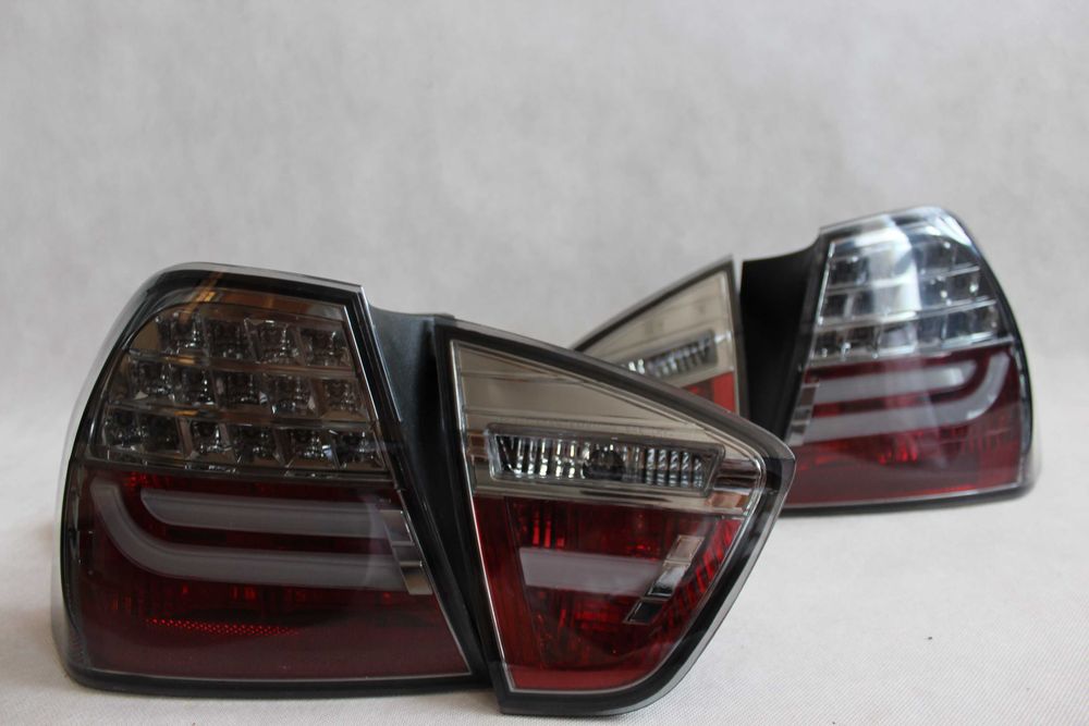 Lampy światła tył tylne BMW E90 05-08 Przedlift SEDAN BLACK SMOKE LED BAR NEON IGŁA