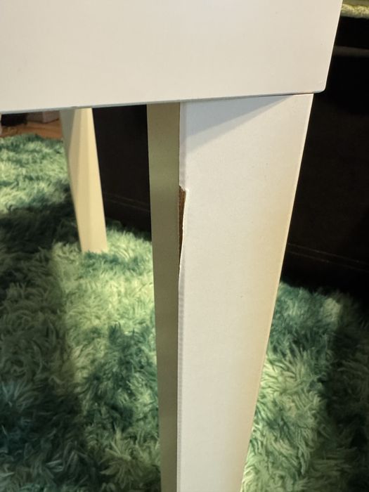 Biały Stolik Ikea ze Szklanym Blatem 55 x 55 x 45 cm