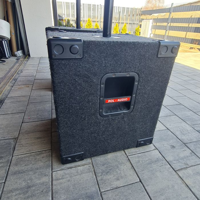 Nagłośnienie Pol Audio, 2 x basy pasywne. Stan Bardzo dobry.
