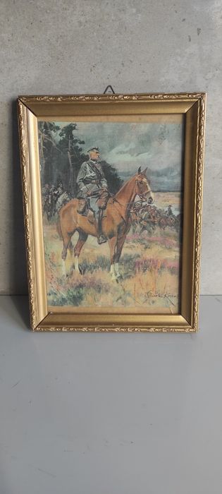 Stary obrazek Rama Piłsudski na kasztance