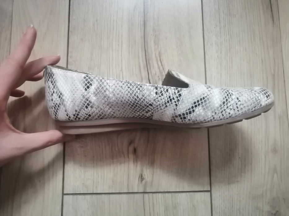 Mokasyny panterka skóra wzorki Ryłko relax 38