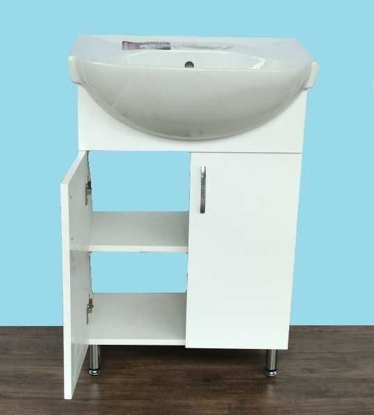 Новый комплект: ГЛУБОКАЯ раковина и тумба в ванну. Ширина 56 см.