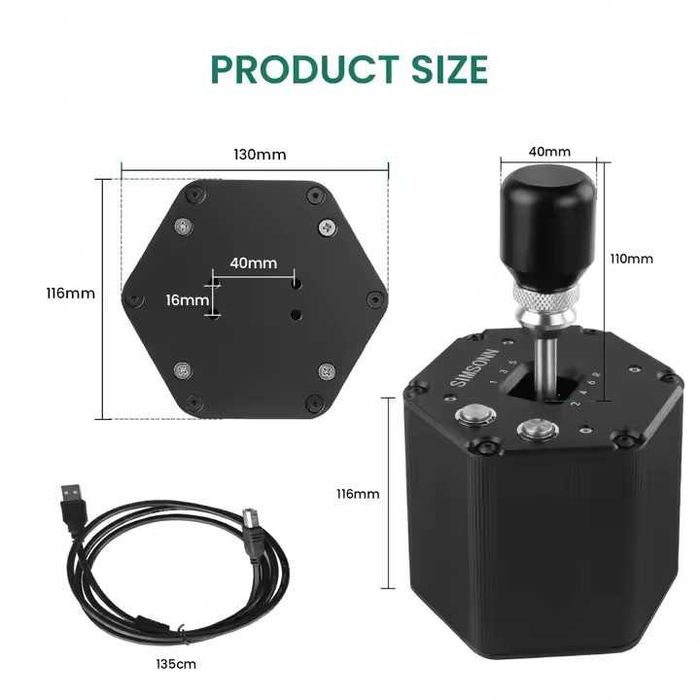 SIMSONN PC Simulador USB Shifter 6 + R H Shifter