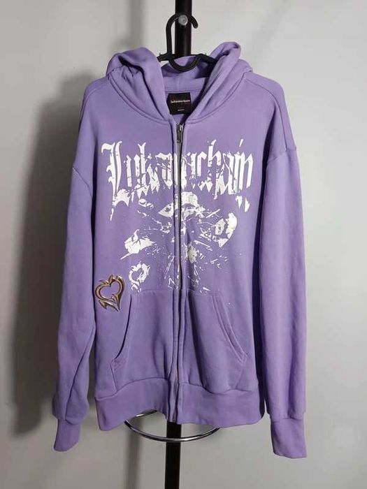 Rare Oversize Chrome Zip Up Hoodie Purple Lukamachain size M