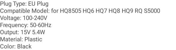 Электрический адаптер для бритв Philips HQ8505 USB-кабель