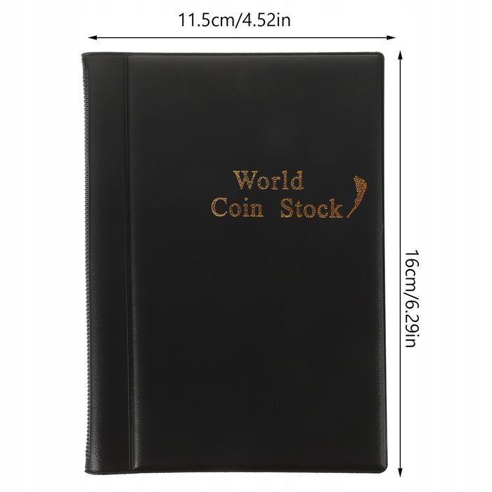 Album na monety 120 kieszonek skórzany kolekcjonerski etui na monety