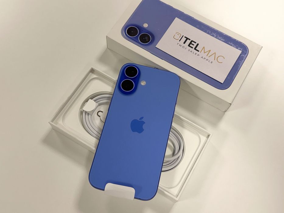 Apple iPhone 16 128GB 5G • Ultramarine • 0 CYKLI • Gwarancja • Raty 0%