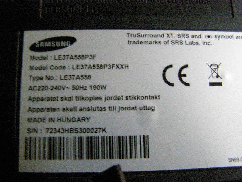 Samsung LE37A558p3f---розбiр битого