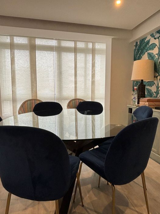 Mesa Tampo Vidro Pés Madeira Area