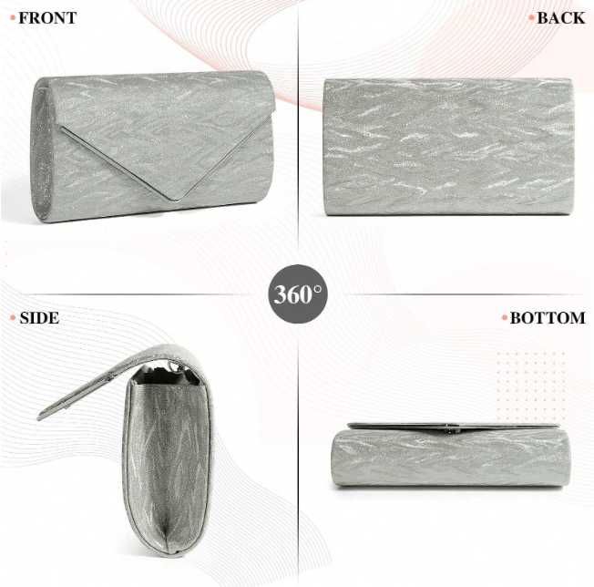 Nowa torebka damska wieczorowa /kopertówka /torebeczka /srebrna !3248!