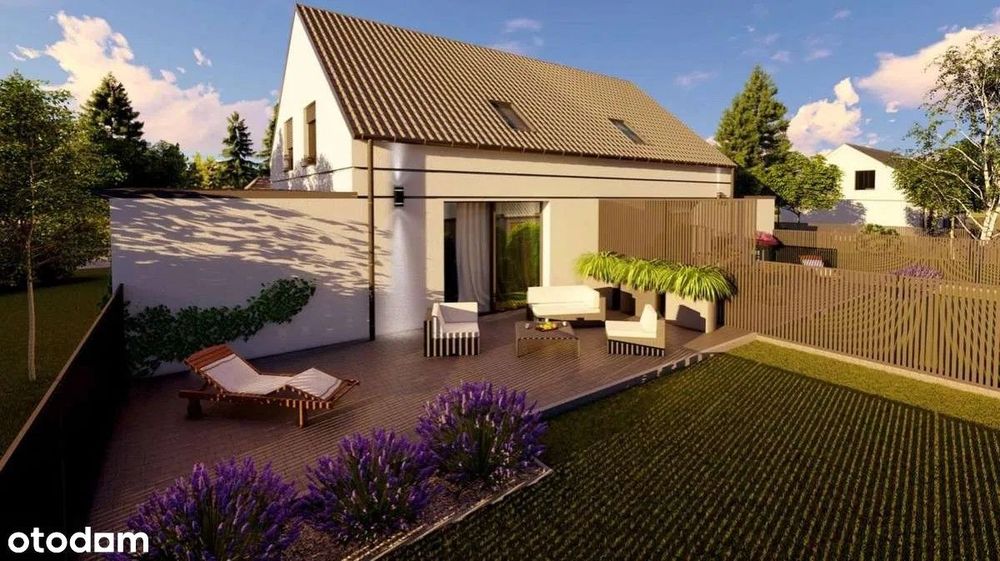 Nowoczesny dom 106m² z dużym ogrodem i salonem spokojna okolica +garaż