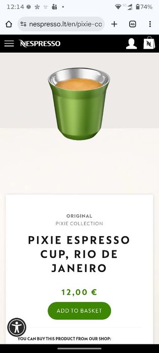 Chávena de cafe metálica Nespresso Preta