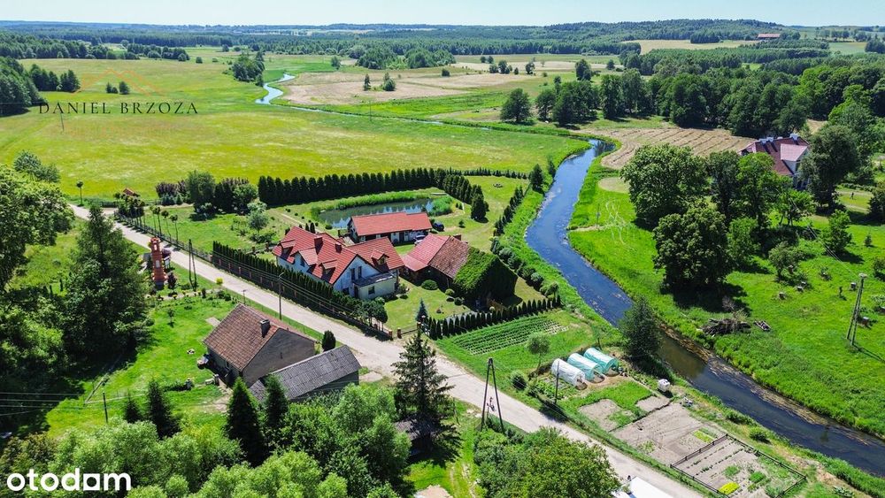 Wyjątkowa posiadłość nad rzeką z prywatnym lasem z 6 ha działką