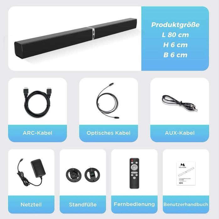 Саундбар 2.0 32" розбірний Bluetooth ARC Optical 3D звук KY2020D
