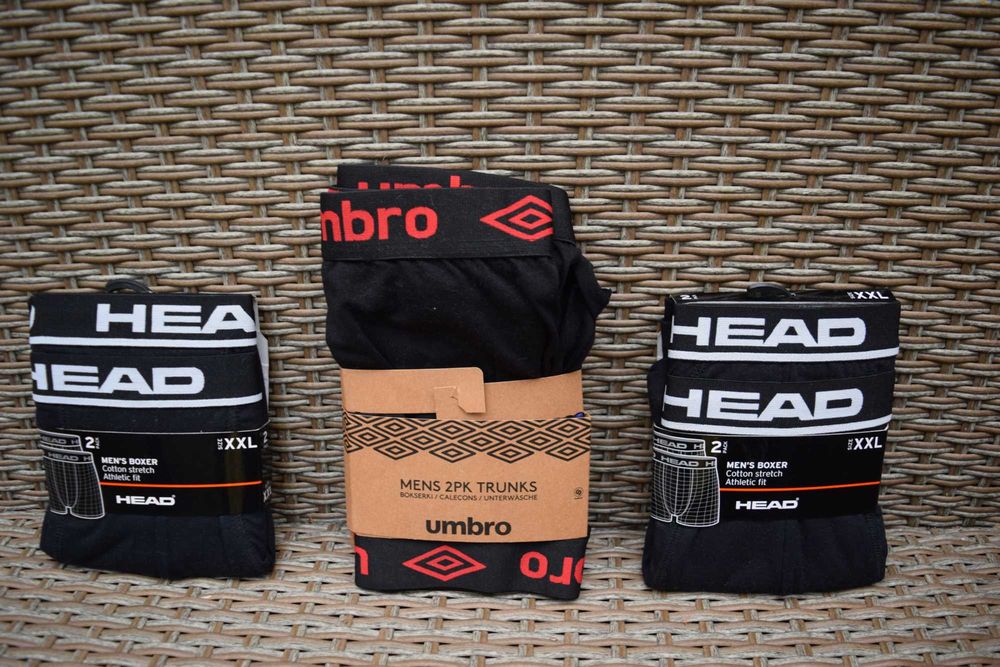 Bokserki Męskie UMBRO/HEAD*Rozmiar 2x XXL*6 Par*Olsztyn*Wysyłka