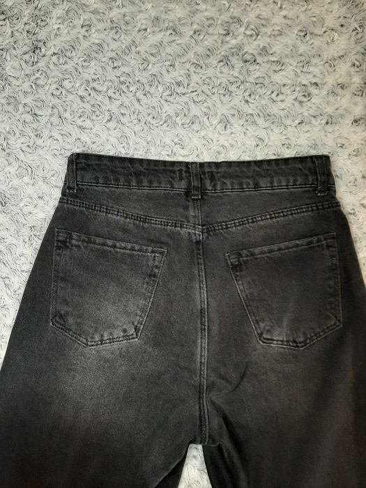 джинси мом чорні,прямі,щільні,висока талія.середня талія,черные джинсы