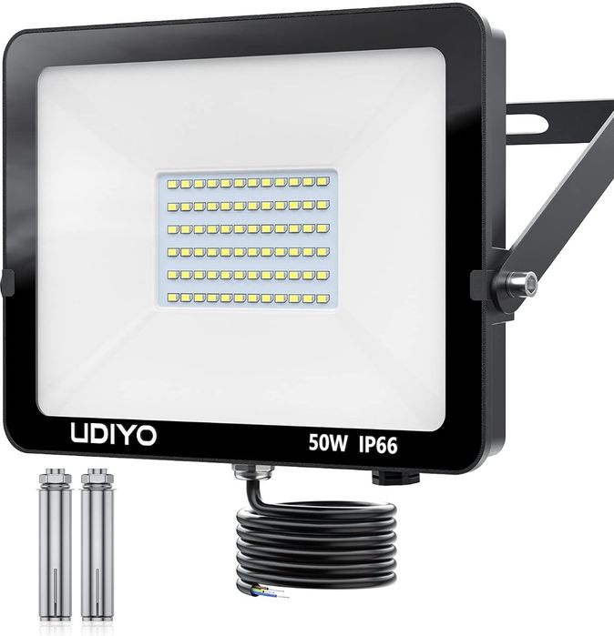 Reflektor UDIYO 50W 5000lm IP66 - obrotowy, ogród, podwórko 6000K