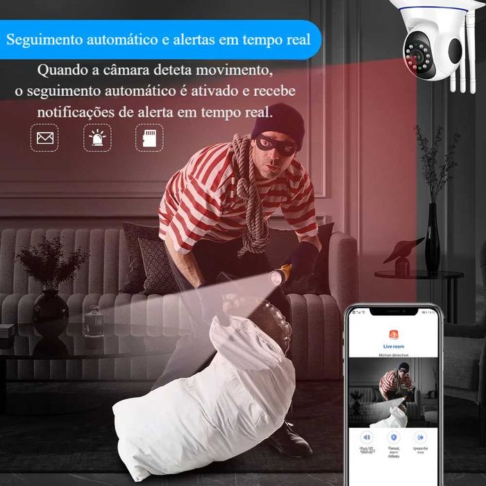 Câmara IP‼️WiFi‼️PTZ‼️2MP‼️Vigilância Residencial Inteligente