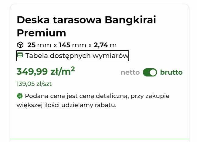 Deska tarasowa Bangkirai 25x145mm, jakość PREMIUM. Mikołów, śląskie.