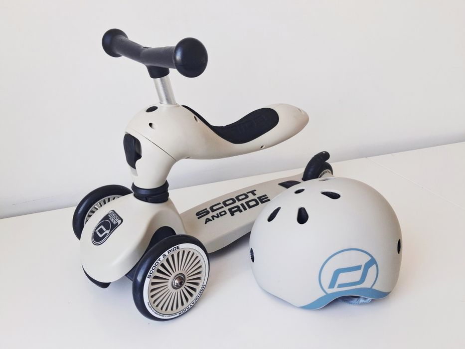 Jeździk hulajnoga + kask Scoot and Ride Ash REZERWACJA