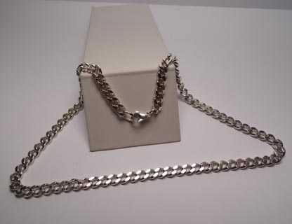 Srebrny łańcuszek pancerka 50 cm. 6,4 mm.