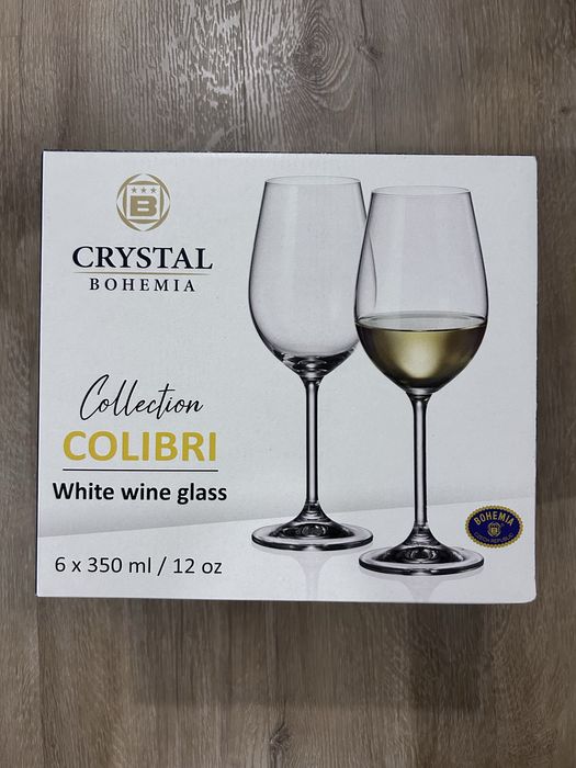 Crystal Bohemia 6 copos vinho branco - Novo