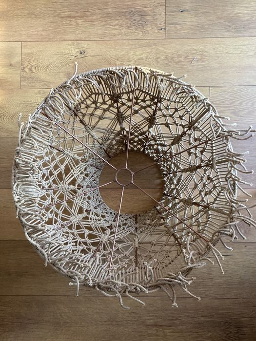Abażur pleciony boho duży handmade sznurkowy