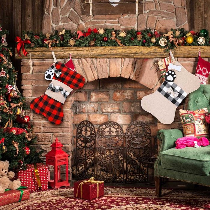 2 szt dużych skarpet świątecznych dla zwierząt w kształcie kości