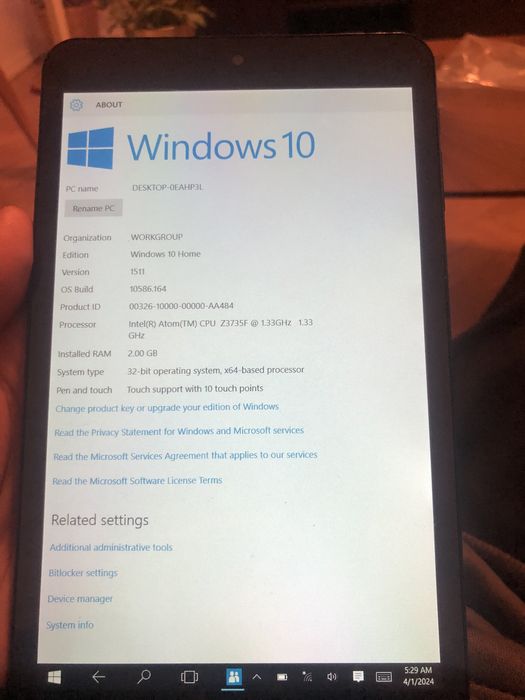 Windows Tablet pouco usado