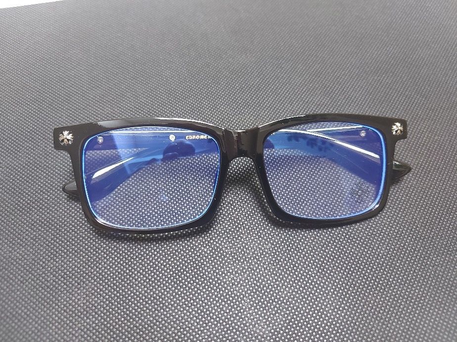 Czarne Okulary zerówki Chrome Hearts