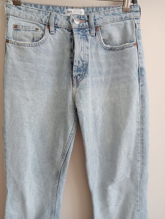 proste błękitne jeansy Zara 36/S straight