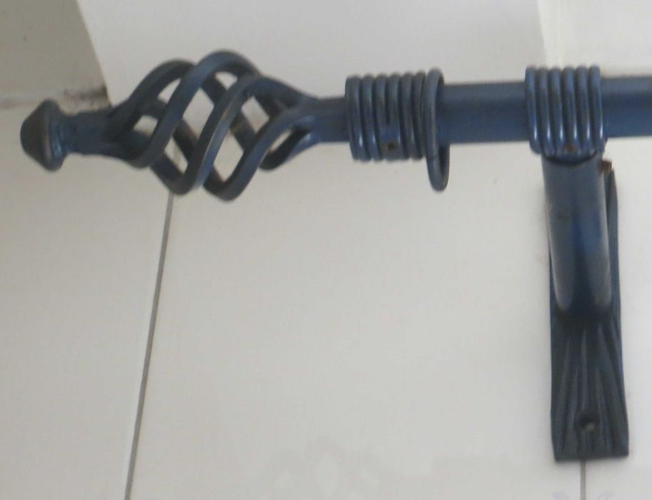Varão rustico, ferro maciço, Azul, completo com 1,85 Me com 11 argolas