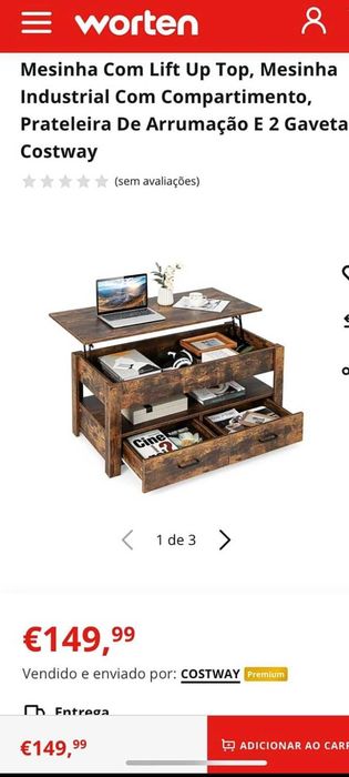 Mesa centro 149€. Oportunidade