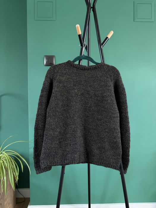 Sweter brąz wełna wool brown ciepły vintage elastyczny