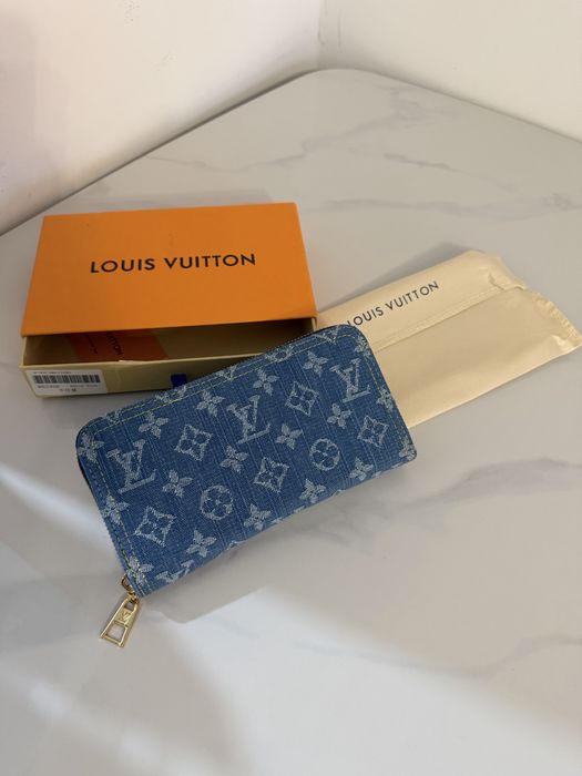 Nowy portfel jeans LV louis vuitton gucci dior z calym zestawem