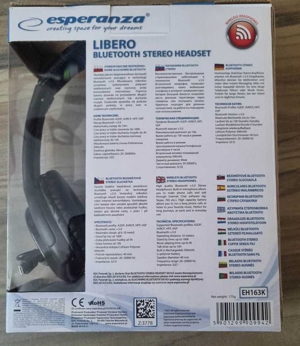 Bezprzewodowe słuchawki bluetooth 3.0 na głowę