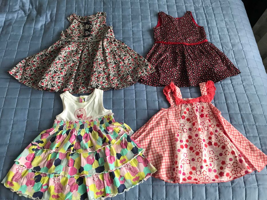 WIOSNA LATO zestaw ubrań dla dziewczynki r.86 40 szt bdb!