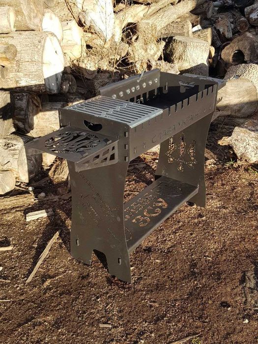 Мангал високий автоматичний розбірний на 8 шампурів решітка гриль