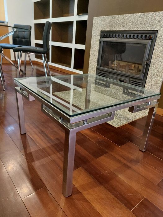 Mesa de centro em Vidro/Inox