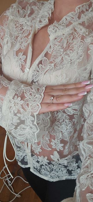 Koszula koronka, bluzka elegancka koronkowa nowa r.XL