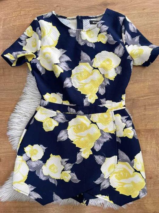 Missguided kombinezon w kwiaty 36 s granatowy