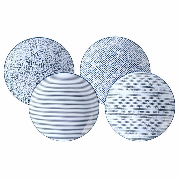 Zestaw 4 Szt Talerzy Porcelanowych Blue Mosaic Wyposażenie Wnętrz