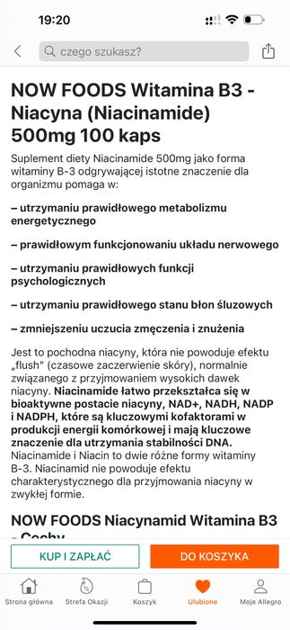 Suplement wit B3/ niacynamid / nuacyna