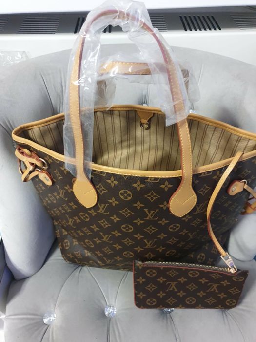 Brązowa torebka Lv neverfull monogram piękna duża premium