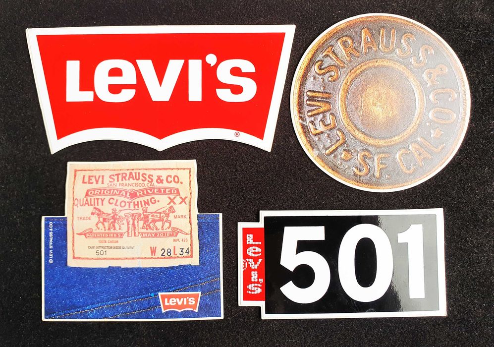 4 Antigos Autocolantes ~ "LEVI´S" ~ Vintage Originais Anos 90