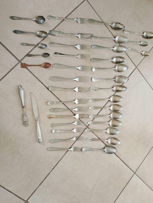 Sztućce stare mix plater/posrebrzane