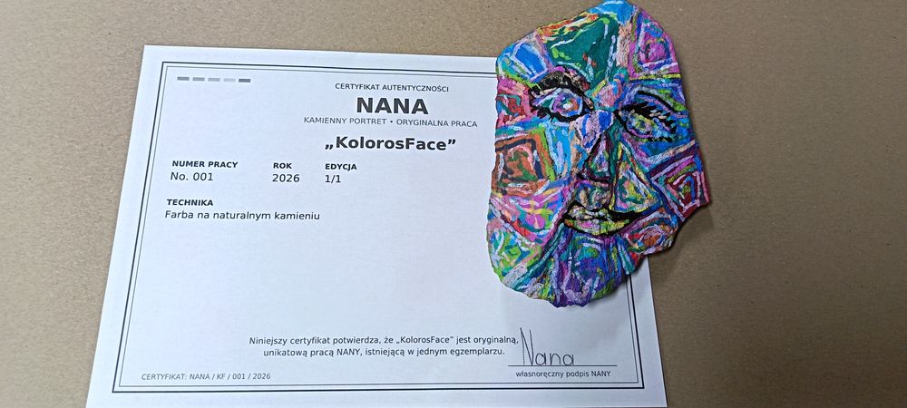 „KolorosFace” No. 001 – NANA – oryginalny obraz na kamieniu 1/1